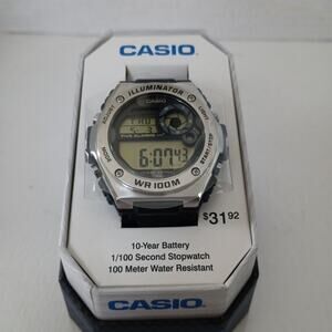 Casio MWD100H-1AV, Illuminator, Black Resin, 5 Alarms, 10 Year Battery, Chrono